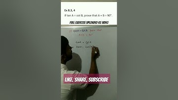 tanA=cotB, prove that A+B=90° #maths #math #education #trigonometry #trigonometricfunctions