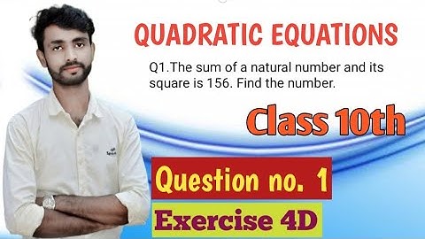 CHAPTER-4|Quadratic Equation|Question-1|Exercise-4D| Class-10th|R.S Aggarwal/Word problems