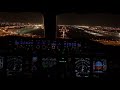 Night landing in Dubai (DXB / OMDB) Flight Deck View