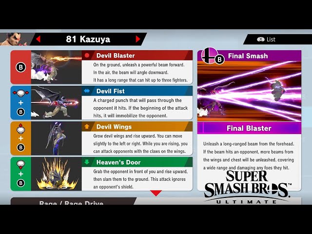 Kazuya Mishima - Super Smash Bros. Ultimate Moveset