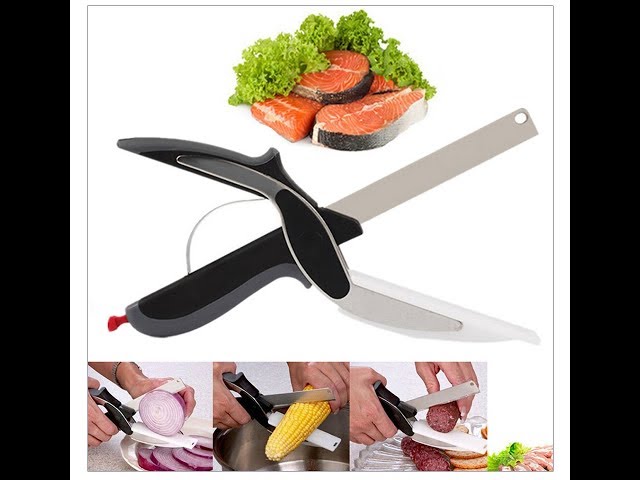 Clever Cutter 2-in-1 Knife & Cutting Board Kitchen Scissors Chop / Slicer  Cutter