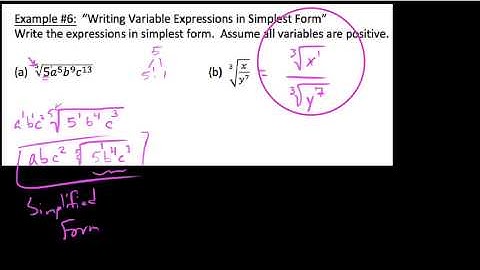 HA 7.2.6  Simplest form of a radical expression containing variables (video #2)