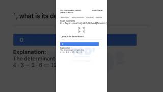 Matrix Determinant 2x2 Example Mathematics 12th