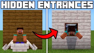 🦅 Minecraft Bedrock: Top 3 REDSTONELESS Hidden Entrances!
