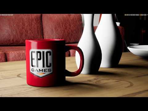 Ray Tracing in Unreal Engine 4.22 - Interior / Rect light soft shadow | 2080-Ti