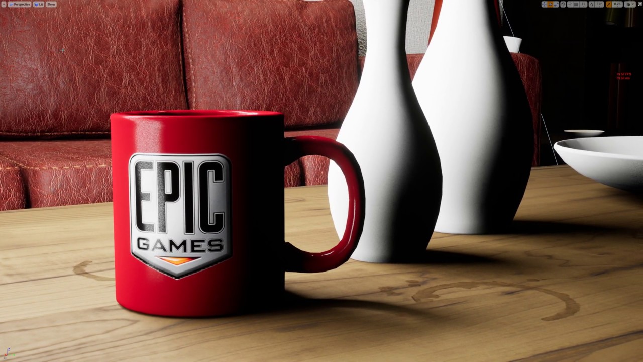 Ray Tracing in Unreal Engine 4.22 - Interior / Rect light soft shadow | 2080-Ti