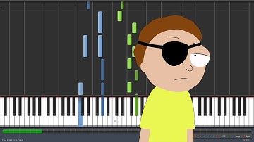 Evil Morty Theme Song - For the Damaged Coda [Piano Tutorial] (Synthesia)