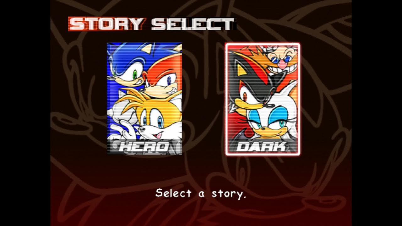 Sonic Adventure 2 Story Select Pick a Side / Sega Dreamcast - YouTube