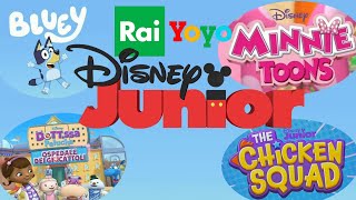 Disney Junior Shows Intros Theme Songs but Swapped Compilation from Italian TV