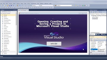 Opening, Creating and Saving a Project in Microsoft Visual Studio | Computer Programming