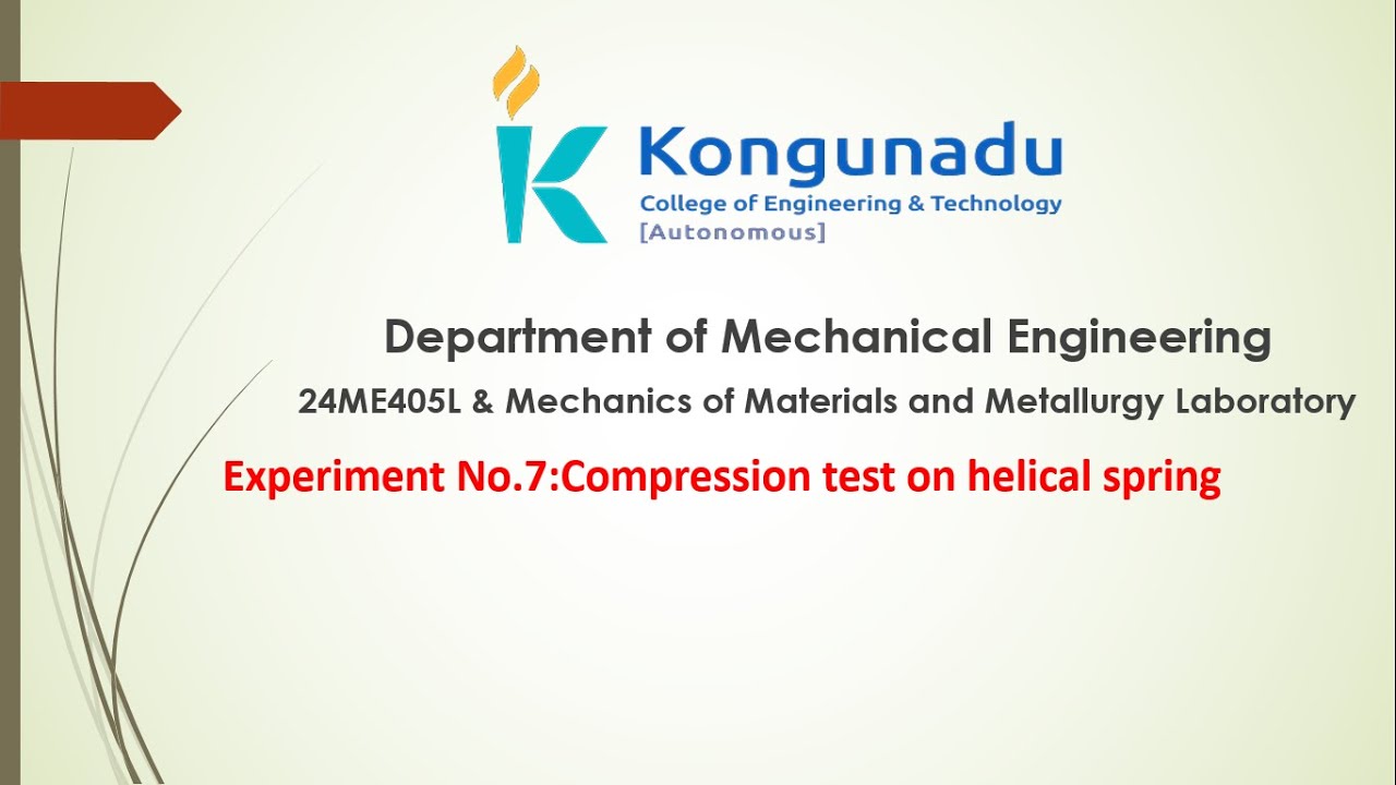 Experiment No.7:Compression test on helical spring - YouTube
