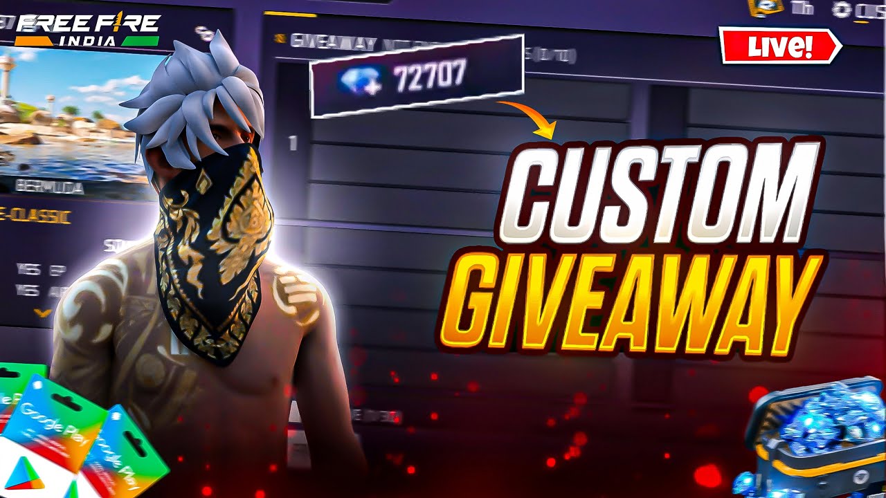 FREE FIRE LIVE GIVEAWAY CUSTOM ROOM | FF LIVE TEAM CODE GIVEAWAY | FF ...