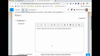 Editing the assessment form in a Moodle Workshop