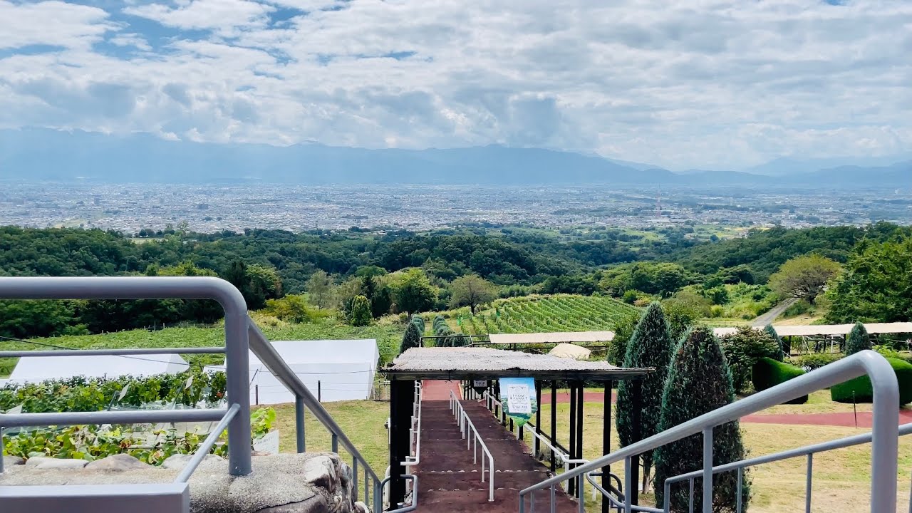 サントリー 登美の丘ワイナリー-景色抜群の自家ぶどう園で美味しいワインや葡萄ジュースの試飲ができる！甲府駅から土日祝日限定の無料送迎バスあり
