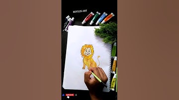 Lion drawing with watercolour || #shorts #short #art #viralvideo #drawing