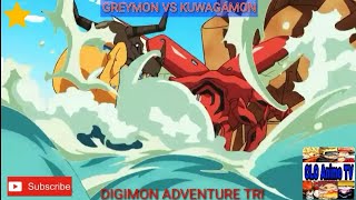 Greymon Vs Kuwagamon Digimon Adventure Tri