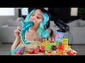 I Tried ASMR.. Eating GAINT GUMMY SHARK, FRUIT JELLY, POP ROCKS CRUNCHY EATING SOUNDS