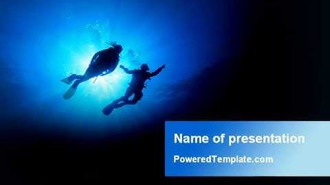 Diving Under The Sea PowerPoint Template by PoweredTemplate.com