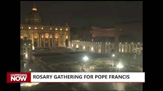 Holy rosary in St. Peters Square in Vatican City for Pope Francis