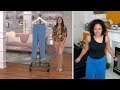 Women with control prime stretch denim slim leg with side slit on qvc