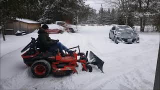 Snow Plowing wit  zero turn part 3 | Kubota Zero Turn Snow Plow