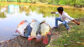 Fishing Video || Traditional village boy fishing technique is very interesting and very good