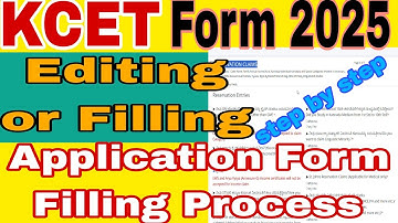 KCET Application Form Filling Process Step by step / Last date to edit KCET application form 2025