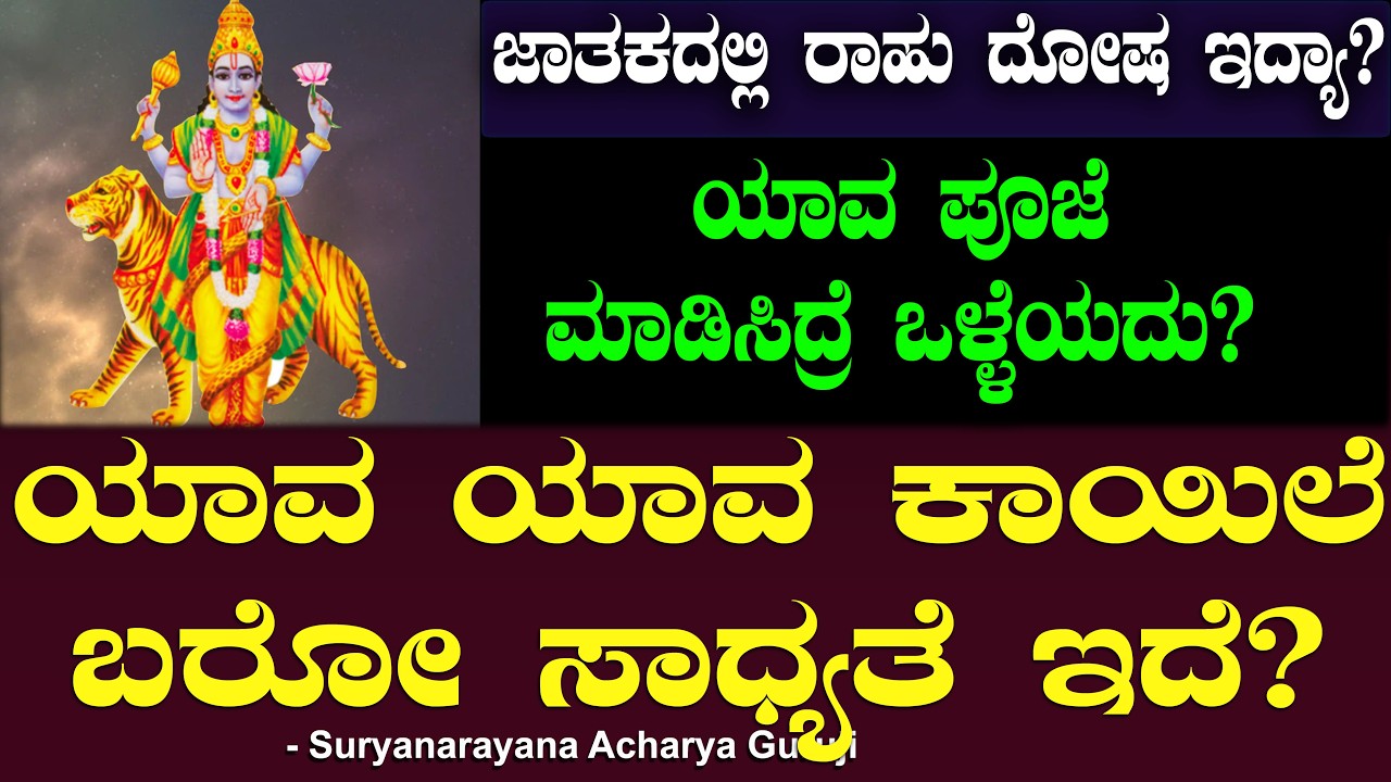 ರಾಹು ದೋಷ ಇದ್ಯಾ? ಯಾವ ಕಾಯಿಲೆ ಬರೋ ಸಾಧ್ಯತೆ ಇದೆ? Surya Dosha| Suryanarayana Acharya Guruji | Chitraloka