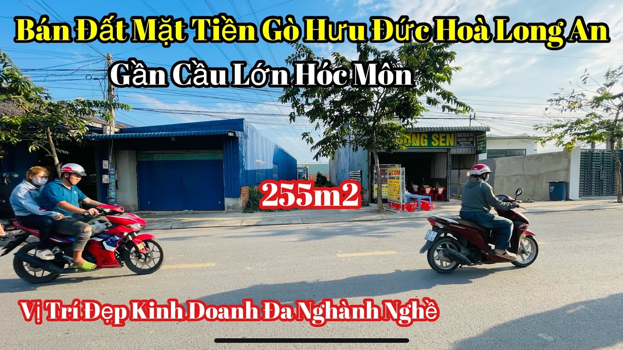 Bán Đất Mặt Tiền Gò Hưu Đức Hoà Long An Gần Cầu Lớn Hóc Môn | 255m2 Full Thổ Cư