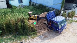 New Project !! Dozer D20A & Truck 5T remove Dirty place to become land With length 10m X 20m