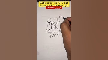 Multiplication Trick of 3 digit Numbers with 0 between digits 908 and 804 #maths #multiplication