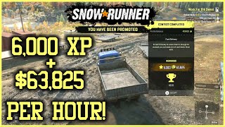 FAST XP & Money Method Snowrunner | Best Beginning Farming Method | Snowrunner Level Up Fast | Tips