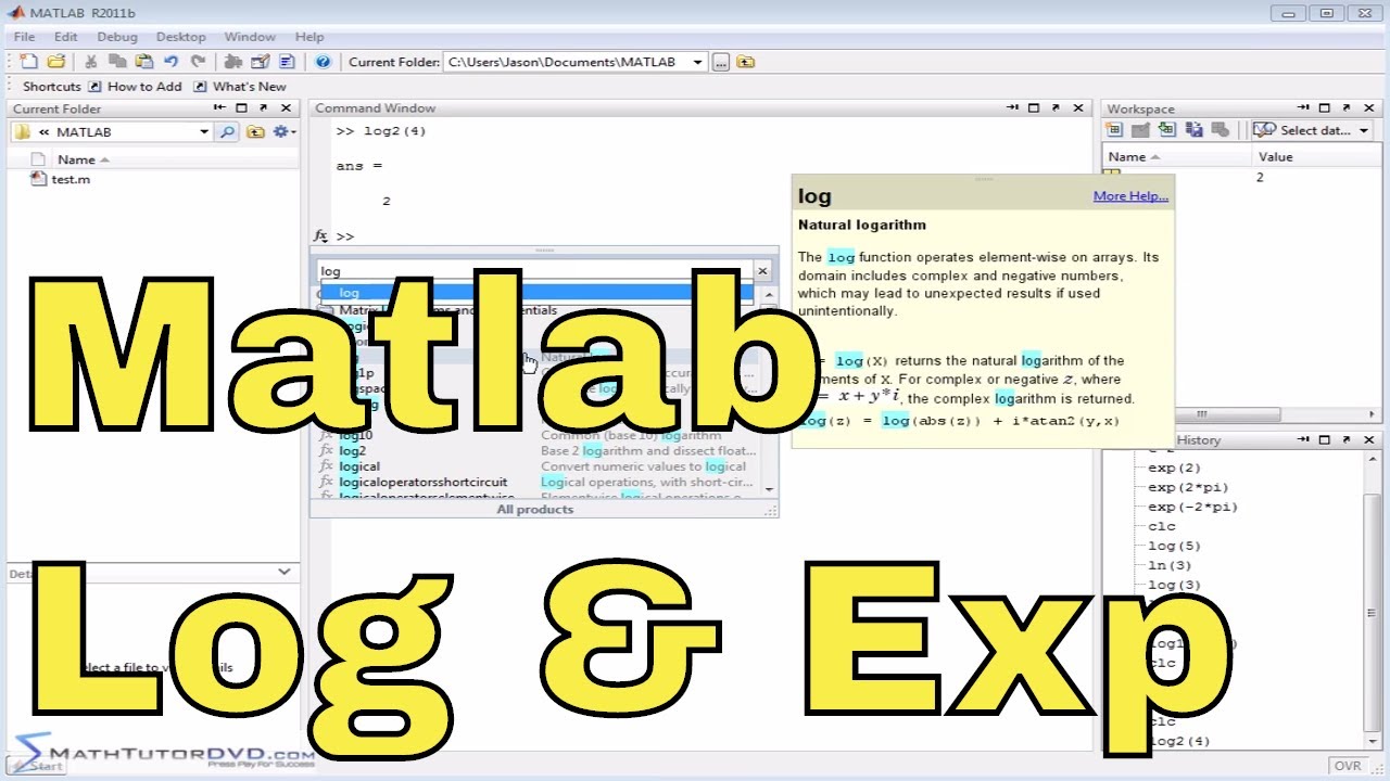 Matlab Online Tutorial - 13 - Exponentials and Logarithms