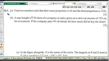 Class 10 Maths ICSE Model Test Paper - 6 || Q.No. 3 ||