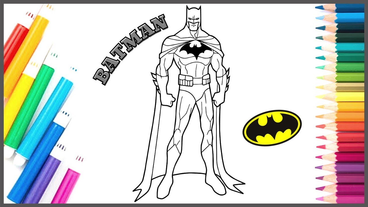 BATMAN dibujo para Colorear/ Batman for Kids/ Dibujos para Niños/ Coloring  Book - YouTube