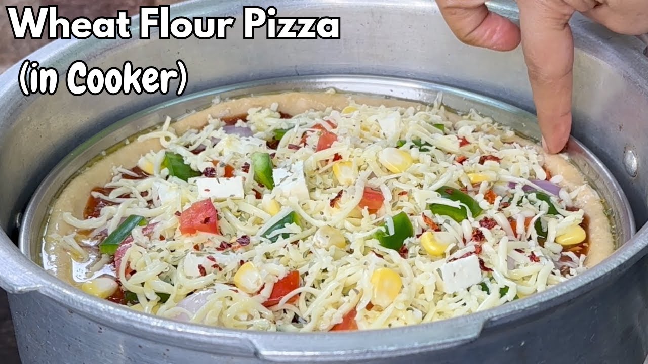 Wheat Pizza గోధుమపిండితో ఒవెన్ ఈస్ట్ లేకుండా ఇంట్లోనే ఈజీగా Pizza Recipe in Telugu|Wheat Flour Pizza