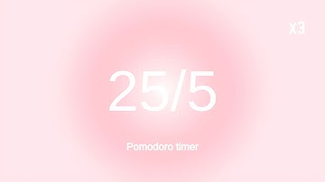 2 hour study pomodoro timer, 25 x 5 pomodoro timer with music for study/ work/reading be productive.