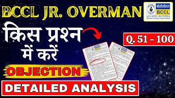 BCCL OVERMAN QUESTION PAPER 2024 || SOLUTIONS || Question 51-100