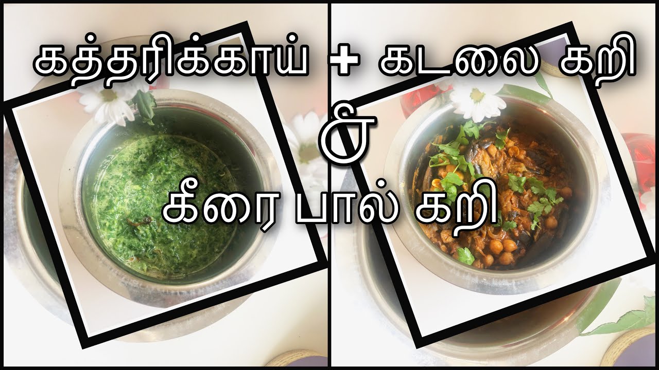 Katharikka kulambu and keerai paal Curry recipes in Tamil eggplant