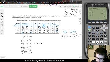 [Math 3003] The Plurality with Elimination Method (example 2)