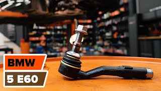 How to change tie rod end / track rod end on BMW 5 E60 TUTORIAL | AUTODOC