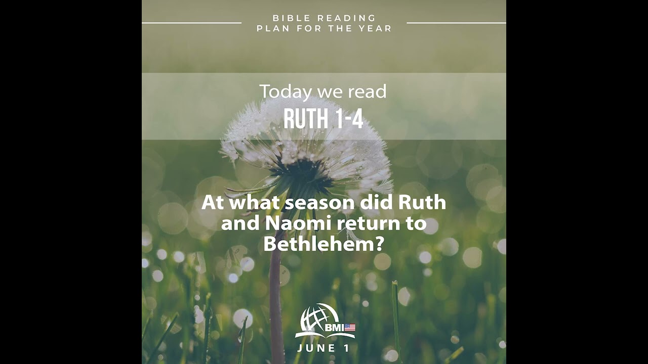 June 1 (Ruth 1-4) | Bible Reading Plan for the Year