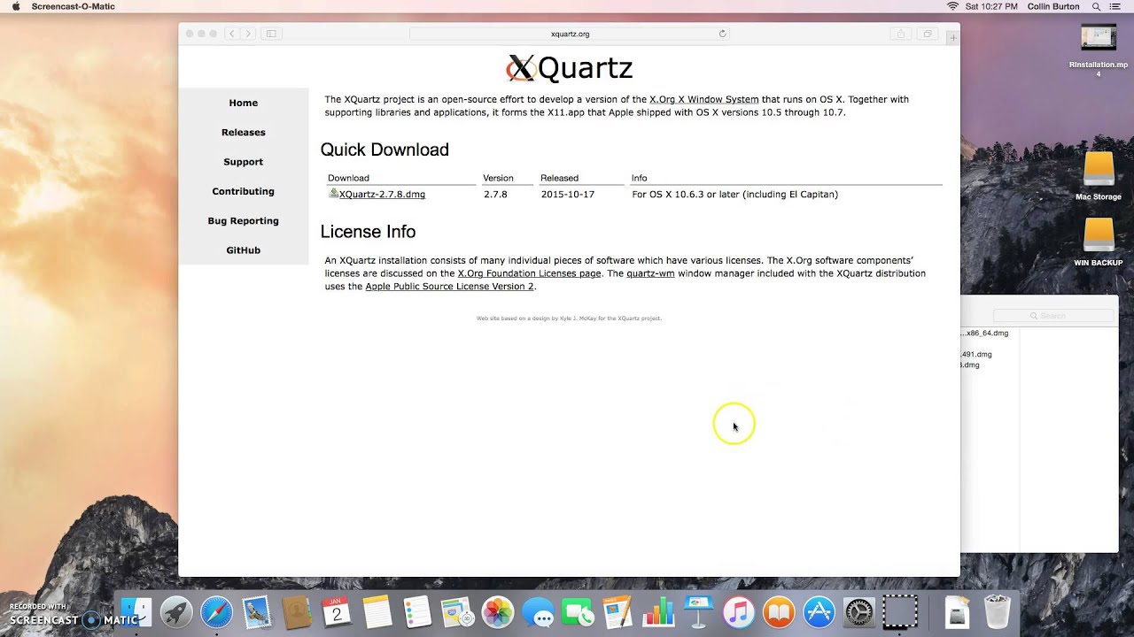 install xquartz maxos