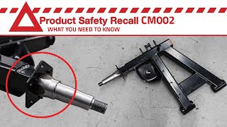 Cruisemaster Product Safety Recall - XT Brake Locking