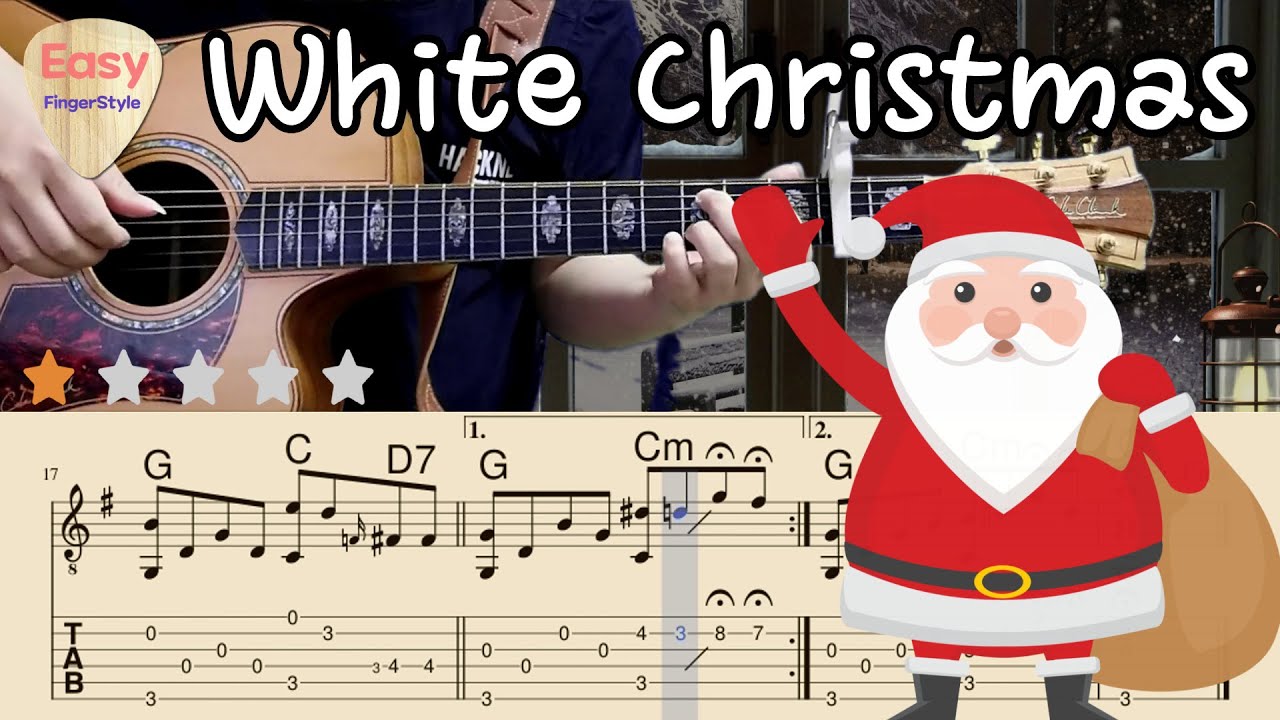 ⛄White Christmas(Lyrics) - Guitar Cover🎄Christmas Songs &amp; Carols🎄 ...