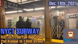 ᴴᴰ MTA R32 (D) Train FULL RIDE from 2nd Avenue to 145th Street