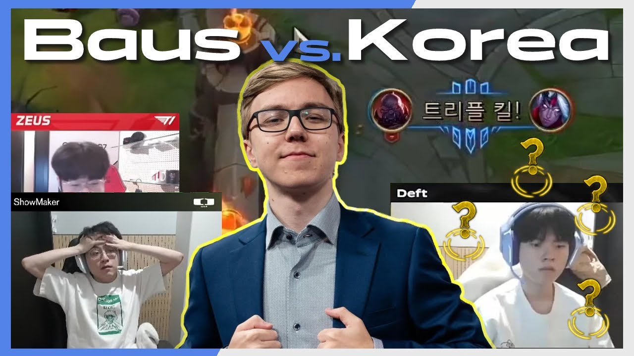 12 минут TheBAUS терроризирует корейских профессиональных игроков