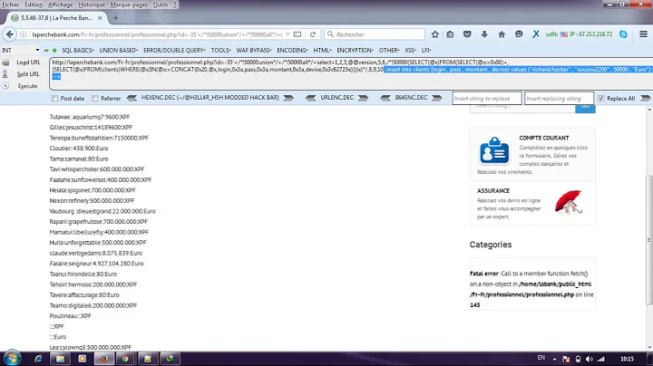 sql injection how to hack an online bank