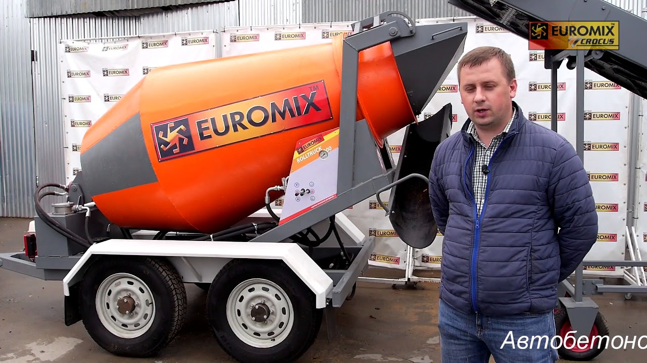 АВТОБЕТОНОСМЕСИТЕЛЬ EUROMIX ROLLTRUCK 1000 | ЛЕНТОЧНЫЙ ТРАНСПОРТЕР