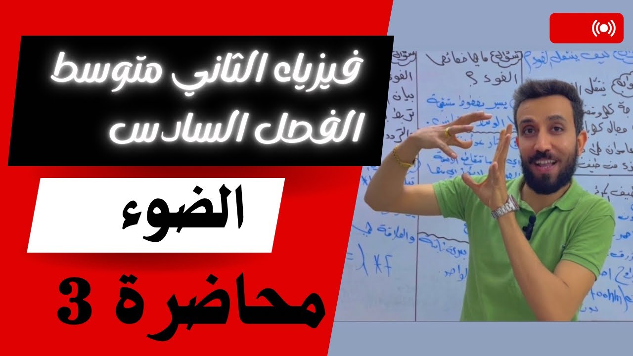 فيزياء الثاني المتوسط | الفصل السادس الضوء وخصائصهُ |محاضرة رقم | 3 | صفحة 75 و 76 |  من الكتاب